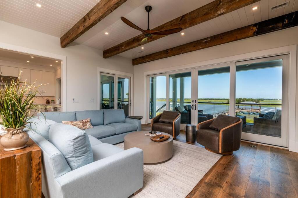 New Waterfront Home With Deep Water Dock Isle of Palms Exterior photo